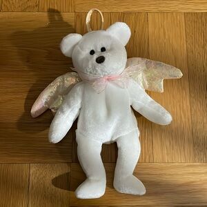 Ty Beanie Babies - Halo The Angel Bear w/ Brown Nose